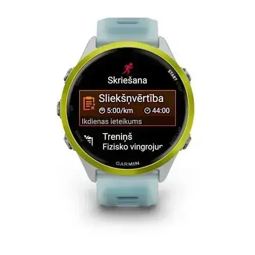 Garmin Forerunner 570 Amp Yellow 47mm Banaanikollane alumiinium, läbipaistev valge kivi/türkiissinine rihm