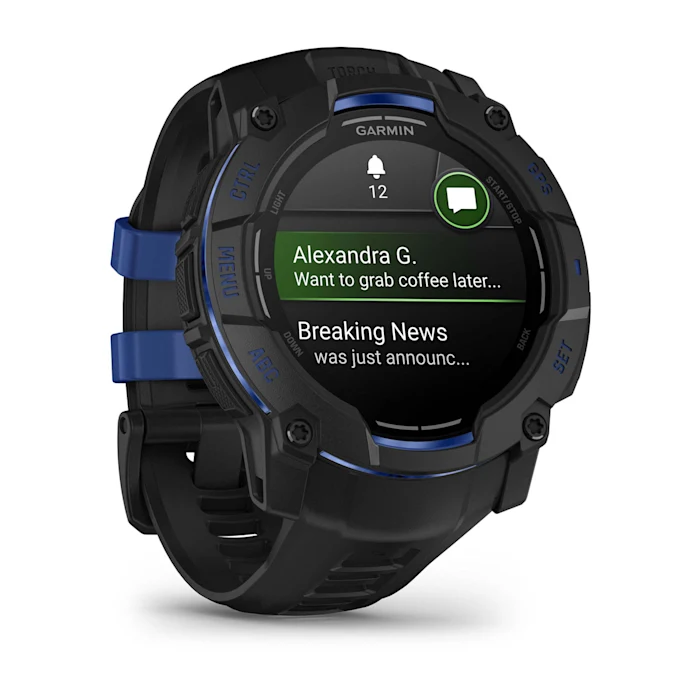 Garmin Instinct 3 Amoled Black Bolt Blue 50 mm - Multisportam